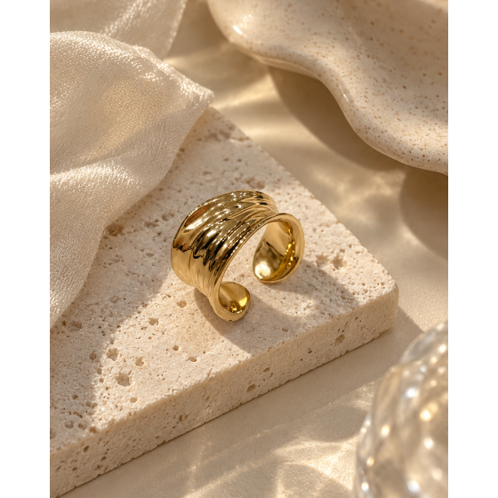 Gold-Tone Textured Ring